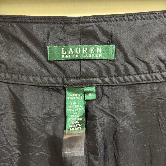 Lauren Ralph Lauren Womens Linen Pencil Skirt Size 8 Button Minimalist Career - Picture 8 of 13